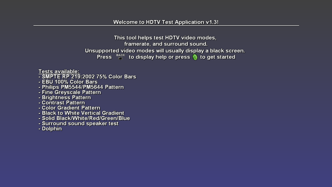 HDTV Test App